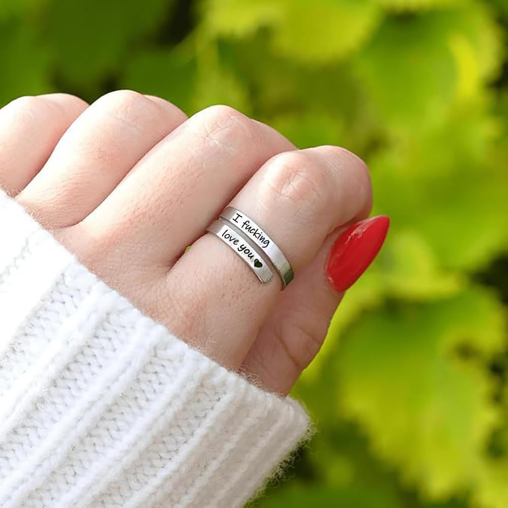 I Love You Ring Stainless Steel