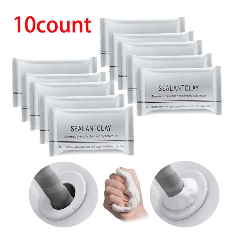 Flexible Waterproof Sealant Mastic Clay (10-Pack) β Fast Mending Crack & Hole Repair Sealer for Pipes, Walls & AC Openings
