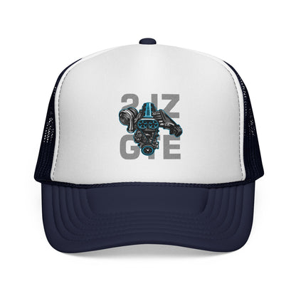 Trucker Caps, J2JZ GTE Engine Retro Automotive Style Hat, Car Enthusiasts Gift for Mechanics, Vintage Truck Driver Cap, Snapback Baseball