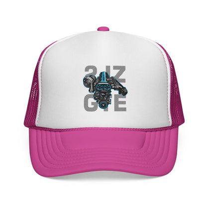 Trucker Caps, J2JZ GTE Engine Retro Automotive Style Hat, Car Enthusiasts Gift for Mechanics, Vintage Truck Driver Cap, Snapback Baseball