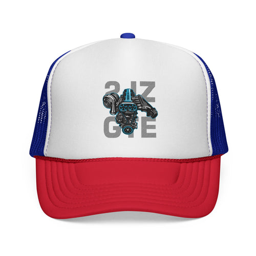 Trucker Caps, J2JZ GTE Engine Retro Automotive Style Hat, Car Enthusiasts Gift for Mechanics, Vintage Truck Driver Cap, Snapback Baseball