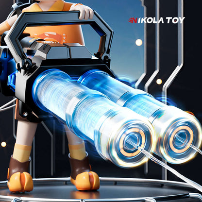 High Speed Shooting Dual Muzzle Gatling Water Gun Backpack (Muzzle LED)