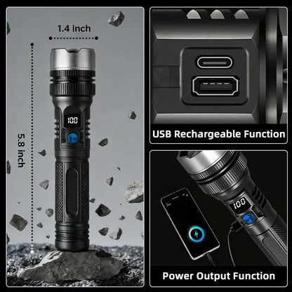 Super Bright 100000 Lumens Rechargeable LED Flashlight