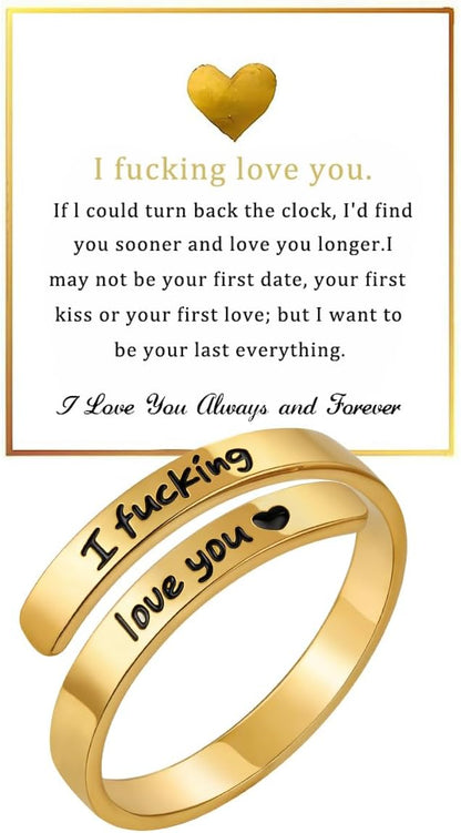 I Love You Ring Stainless Steel