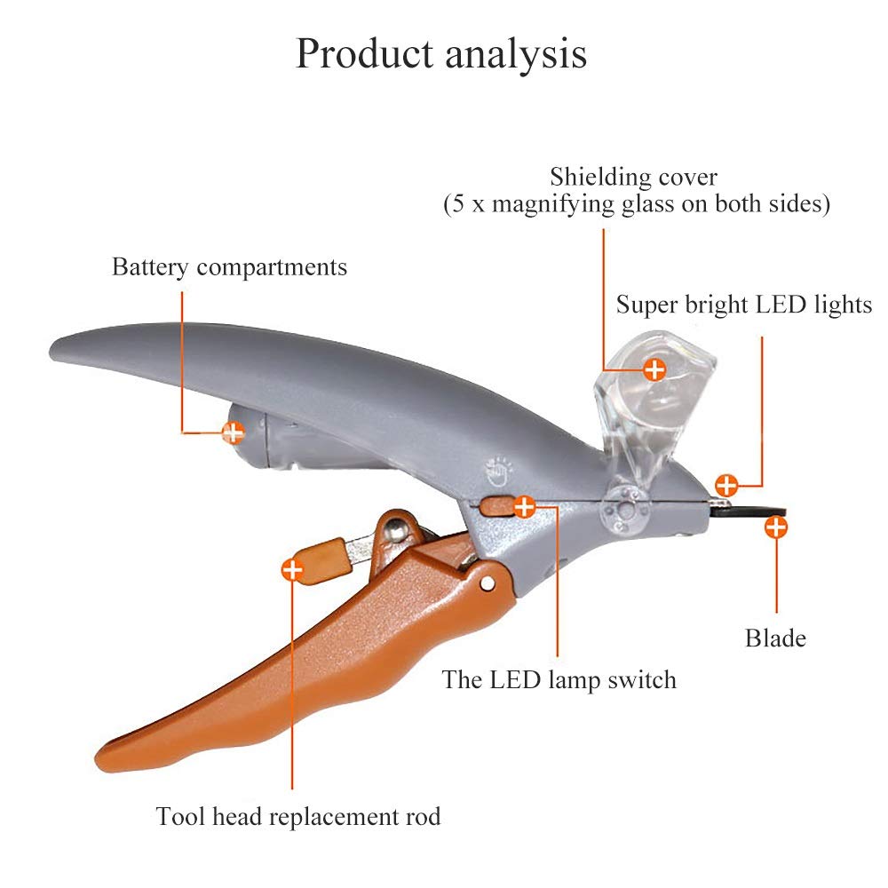 LED Light Nail Clippers for Pets