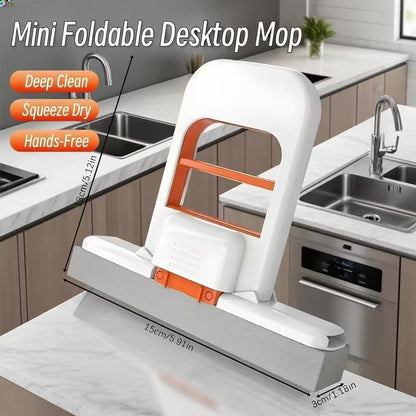 Mini Foldable Desktop Sponge Mop
