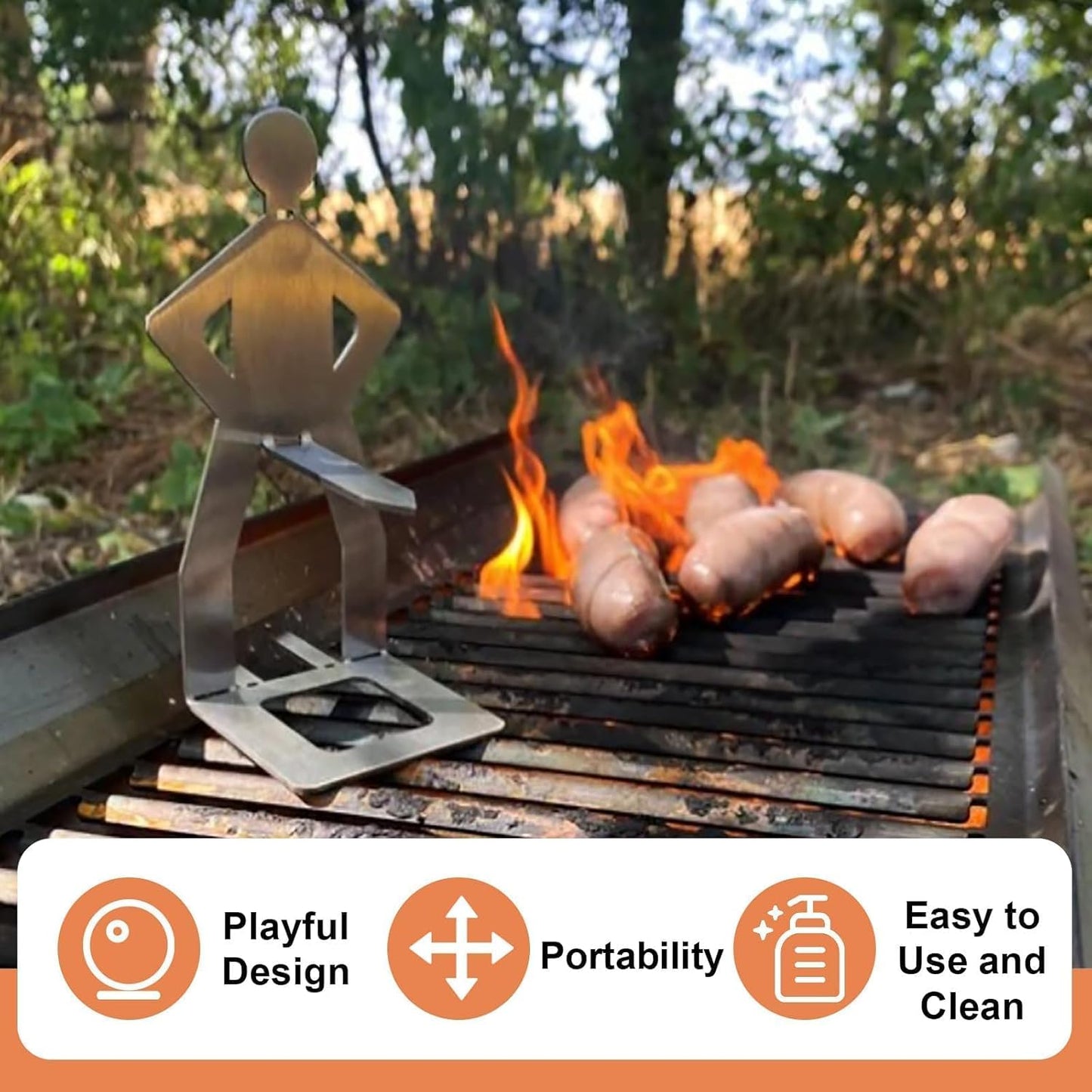 Camping Grill & BBQ Stand Set, Premium BBQ Accessories for Men