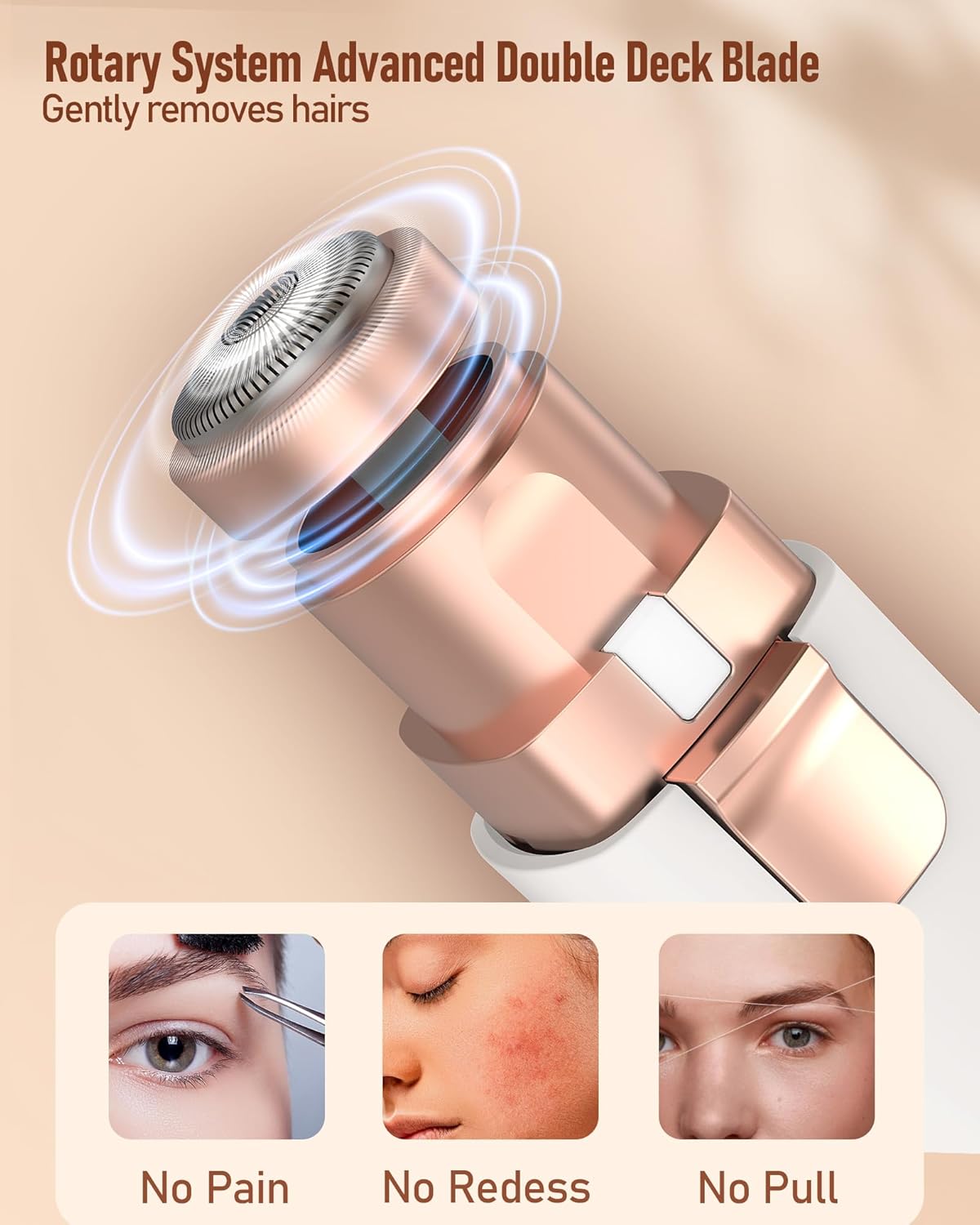 Eyebrow & Facial Hair Trimmer for Women: 2 in 1
