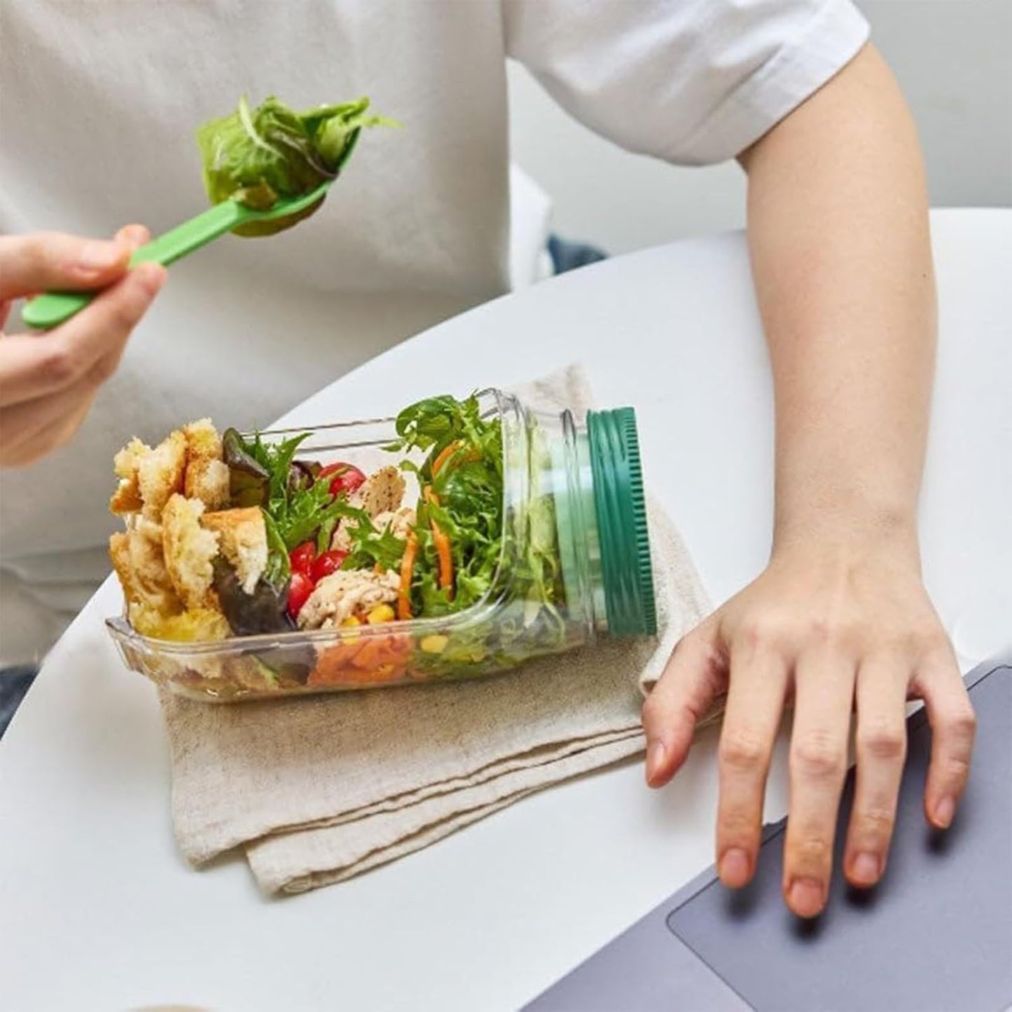 Salad Jar with Side Opening