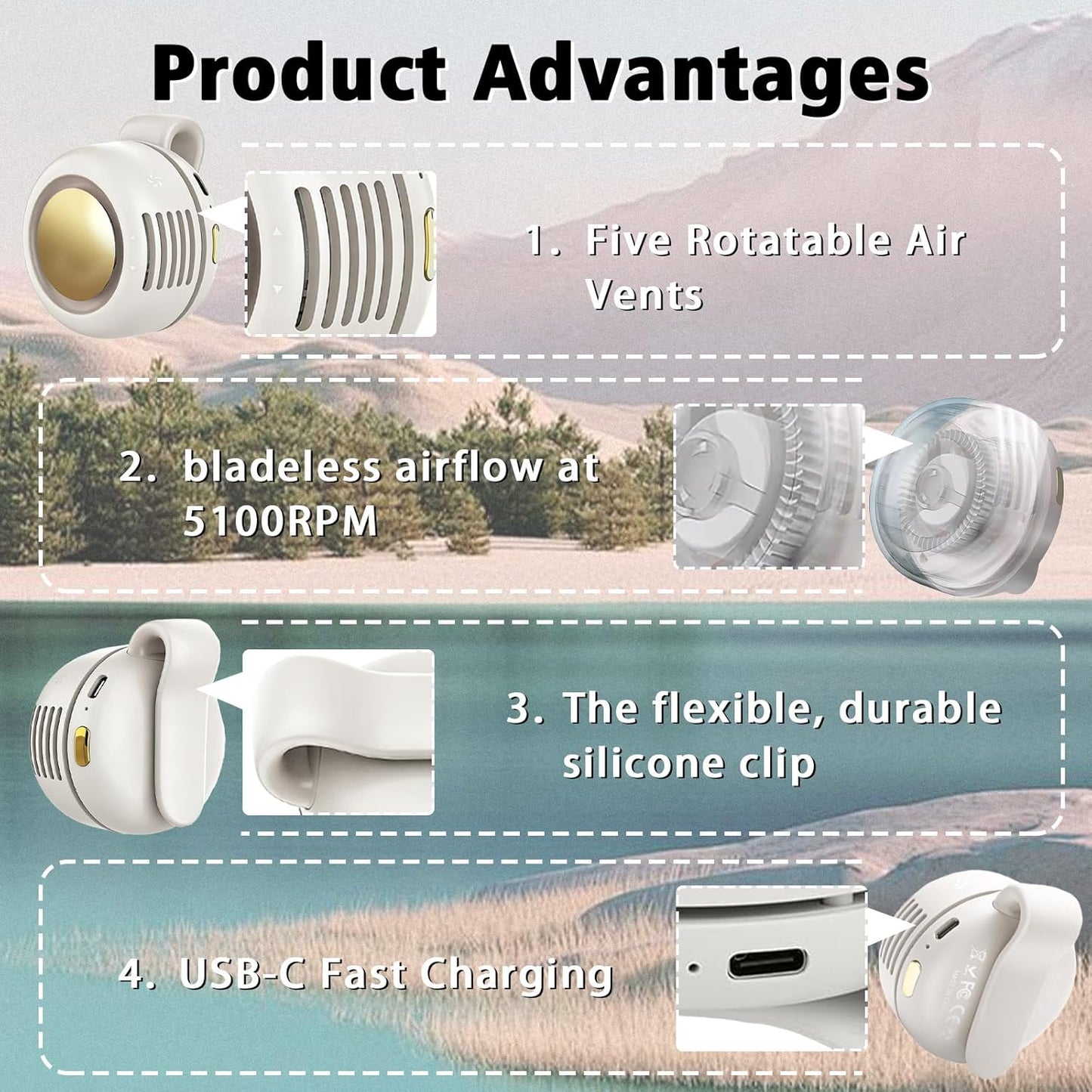 Portable USB Rechargeable Bladeless Fan
