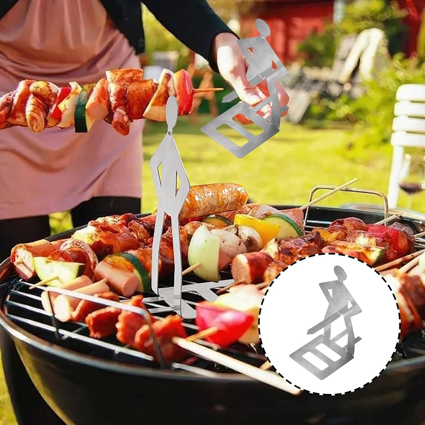 Camping Grill & BBQ Stand Set, Premium BBQ Accessories for Men