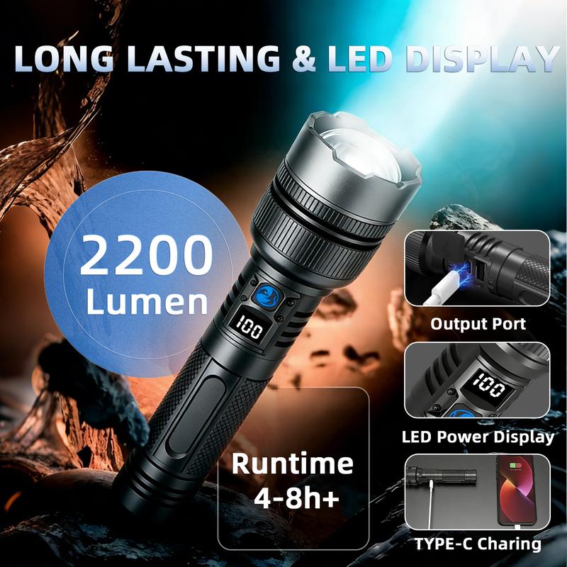 Super Bright 100000 Lumens Rechargeable LED Flashlight