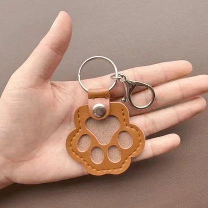Memorial Leather Pet Hair Storage Bag Cat Paw Keychain