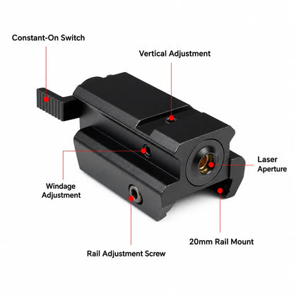 Mini Metal Red Laser With 20mm Adjustable Rail