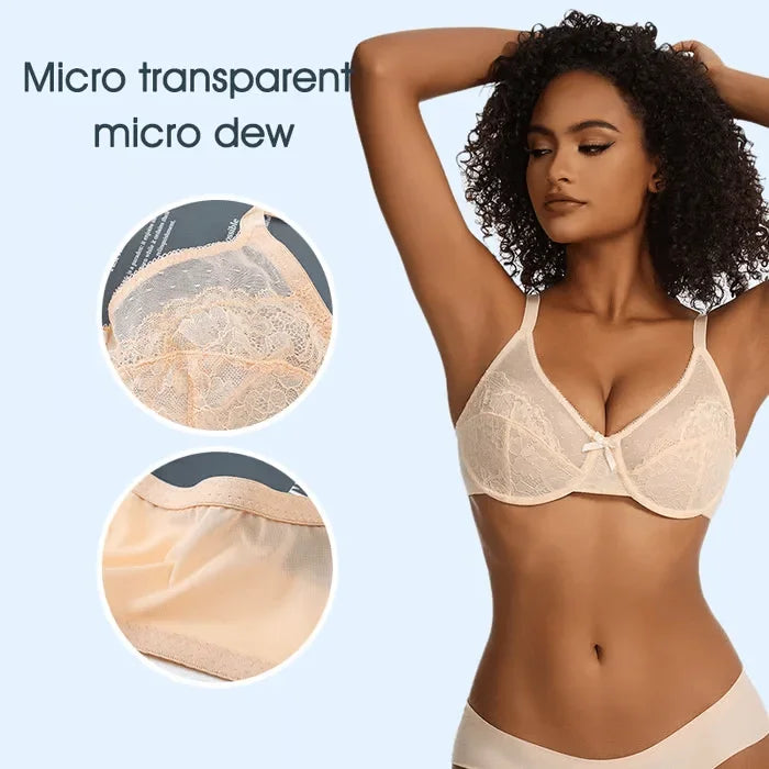 Floral Lace Plus Size Underwire Minimizer Bra