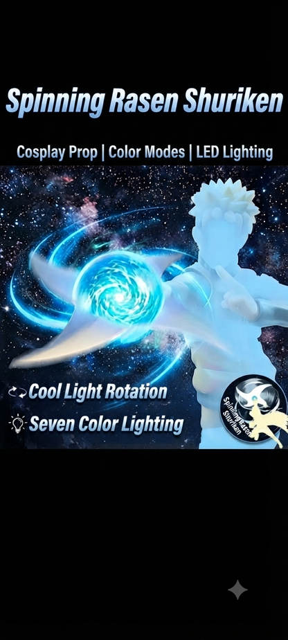 LED Light-Up Ninja Shuriken Spinner Toy – 7 Color Glowing Rotating Throwing Star for Kids & Cosplay