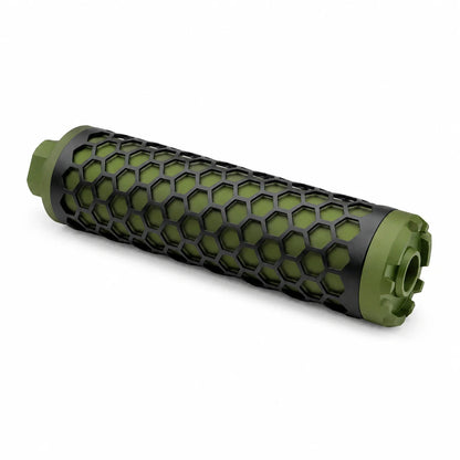 Metal Honeycomb Shape Silencer Adapt To 14 MM CCW Threaded Rod Tip
